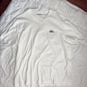 Lacoste White Short Sleeve Tee Classic Crew Neck